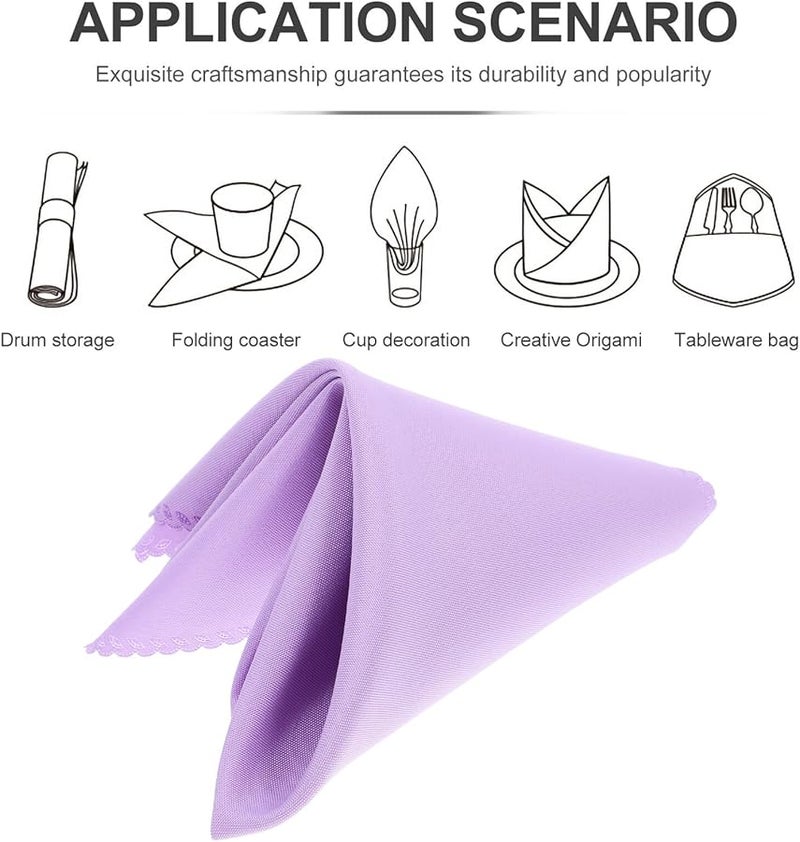 FRCOLOR 10 قطعة مناديل قماشية بلون صلب لحفلات الزفاف والمطاعم والفنادق - Image 3